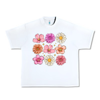 White flowers Urban Heavy Tee - MaliasSmallBusiness