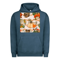Pigment Midnight Navy fall heifer seamless pattern Urban Hoodie - BundleAndBundleShop