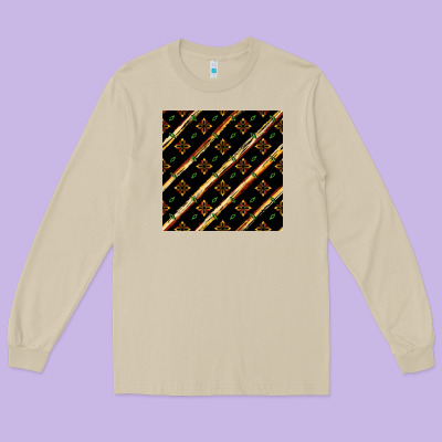 African Floral Seamless Pattern Long Sleeve Tee Designed By Bundleandbundleshop