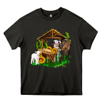 Asphalt jesus holy night cows and sunflowers Heavy Core Tee - AdoDesignShop