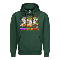 Sports Green happy hallothanksmas unicorns Zipper Hoodie - texasbilliewilder