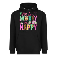 Black Don't worry be happy Easter Day Heavyweight Hoodie - HowdyJamesFarm