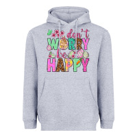 Heather Grey Don't worry be happy Easter Day Heavyweight Hoodie - HowdyJamesFarm