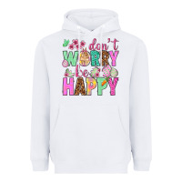 White Don't worry be happy Easter Day Heavyweight Hoodie - HowdyJamesFarm