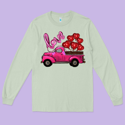 Valentines Day Turck With Balloons Long Sleeve Tee Designed By Ranaportraitstore