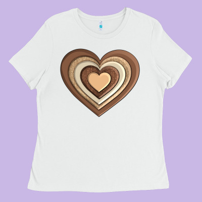 Melanin Heart Ladies Tee Designed By Adodesignshop