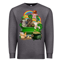 Charcoal Heather St. Patrick's Day animal truck Premium Sweatshirt - CowGirlArtShop