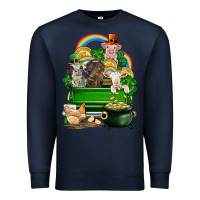 Navy St. Patrick's Day animal truck Premium Sweatshirt - CowGirlArtShop