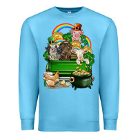 Ocean Blue St. Patrick's Day animal truck Premium Sweatshirt - CowGirlArtShop