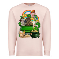 Pale Pink St. Patrick's Day animal truck Premium Sweatshirt - CowGirlArtShop