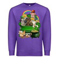 Purple St. Patrick's Day animal truck Premium Sweatshirt - CowGirlArtShop