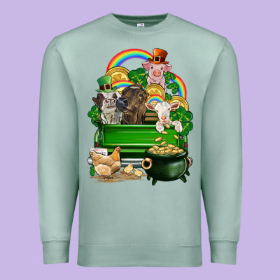 St. Patrick's Day Animal Truck Premium Sweatshirt Designed By Cowgirlartshop