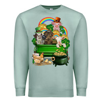 Seafoam St. Patrick's Day animal truck Premium Sweatshirt - CowGirlArtShop