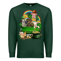 Sports Green St. Patrick's Day animal truck Premium Sweatshirt - CowGirlArtShop