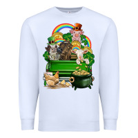 White St. Patrick's Day animal truck Premium Sweatshirt - CowGirlArtShop