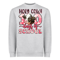 Heather Grey holy cow 100 days of school Heavyweight Sweatshirt - LillyAllenDesigns