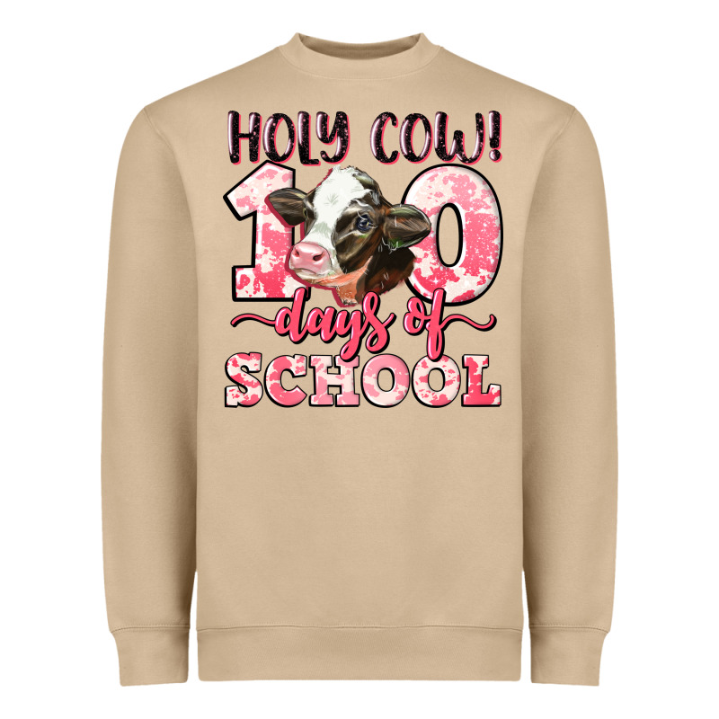 Holy Cow 100 Days Of School Heavyweight Sweatshirt by LillyAllenDesigns | Teevron