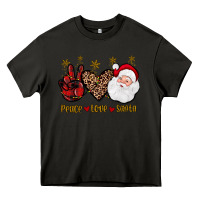 Asphalt peace love santa Heavy Core Tee - JahusDesignShop
