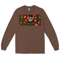 Chestnut Chingona Sugar Skull License Plate Long Sleeve Tee - BundleAndBundleShop