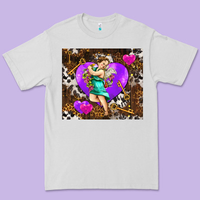 Cupid And Heart Premium Tee Designed By Adodesignshop