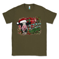 Army Green merry christmas cow Classic Tee - CowhideDigitalArt