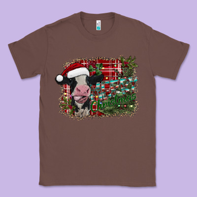 Merry Christmas Cow Classic Tee Designed By Cowhidedigitalart