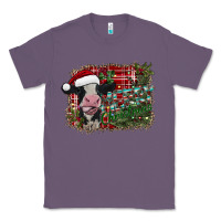 Lavender merry christmas cow Classic Tee - CowhideDigitalArt