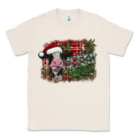 Natural merry christmas cow Classic Tee - CowhideDigitalArt