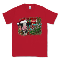 Red merry christmas cow Classic Tee - CowhideDigitalArt