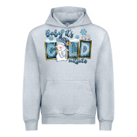 Heather Grey Baby It's Cold Outside Urban Hoodie - FaDigitalArtStudio