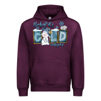 Mauve Wine Baby It's Cold Outside Urban Hoodie - FaDigitalArtStudio