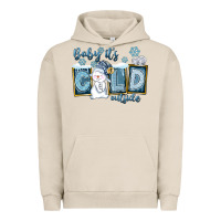 Pigment French Oak Baby It's Cold Outside Urban Hoodie - FaDigitalArtStudio