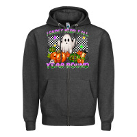 Charcoal Heather I ghost people all year round Zipper Hoodie - NancyCooperArtShop
