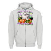 Dove Grey I ghost people all year round Zipper Hoodie - NancyCooperArtShop