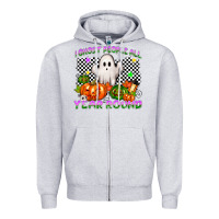 Heather Grey I ghost people all year round Zipper Hoodie - NancyCooperArtShop