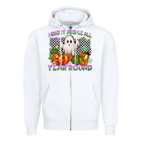 White I ghost people all year round Zipper Hoodie - NancyCooperArtShop