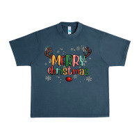 Midnight Navy merry christmas raindeerr Urban Heavy Tee - MaliasSmallBusiness