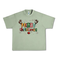 Oil Green merry christmas raindeerr Urban Heavy Tee - MaliasSmallBusiness