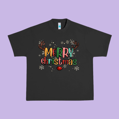 Merry Christmas Raindeerr Urban Heavy Tee Designed By Maliassmallbusiness