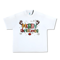 White merry christmas raindeerr Urban Heavy Tee - MaliasSmallBusiness