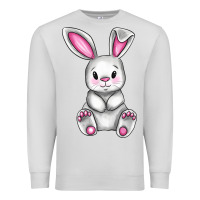 Dove Grey Cute bunny Easter Premium Sweatshirt - CowGirlArtShop