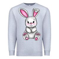 Heather Grey Cute bunny Easter Premium Sweatshirt - CowGirlArtShop