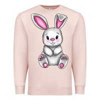 Pale Pink Cute bunny Easter Premium Sweatshirt - CowGirlArtShop