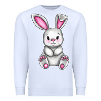 White Cute bunny Easter Premium Sweatshirt - CowGirlArtShop
