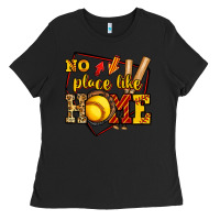 Black no place like home softball Ladies Tee - Jasminsmagicworld