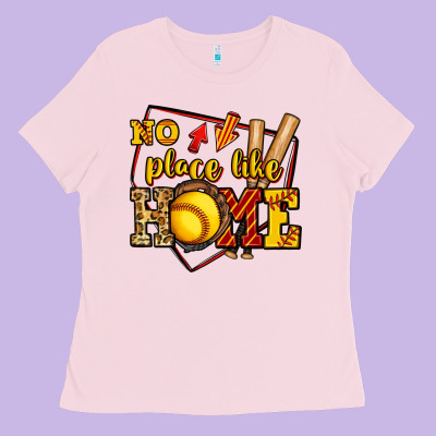 No Place Like Home Softball Ladies Tee Designed By Jasminsmagicworld