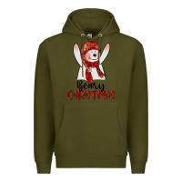 Army Green beary christmas Premium Hoodie - CowGirlArtShop