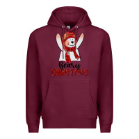 Burgundy beary christmas Premium Hoodie - CowGirlArtShop