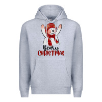 Heather Grey beary christmas Premium Hoodie - CowGirlArtShop