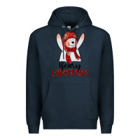 Navy beary christmas Premium Hoodie - CowGirlArtShop